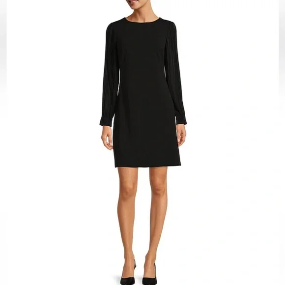 Tommy Hilfiger | Dresses | Nwt Tommy Hilfiger Sz 2 Womens Black Long Sheer Sleeve  Sheath Mini Dress | Poshmark